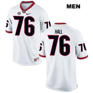 Men's Georgia Bulldogs NCAA #76 Carson Hall Nike Stitched White Authentic College Football Jersey HYA7354AQ